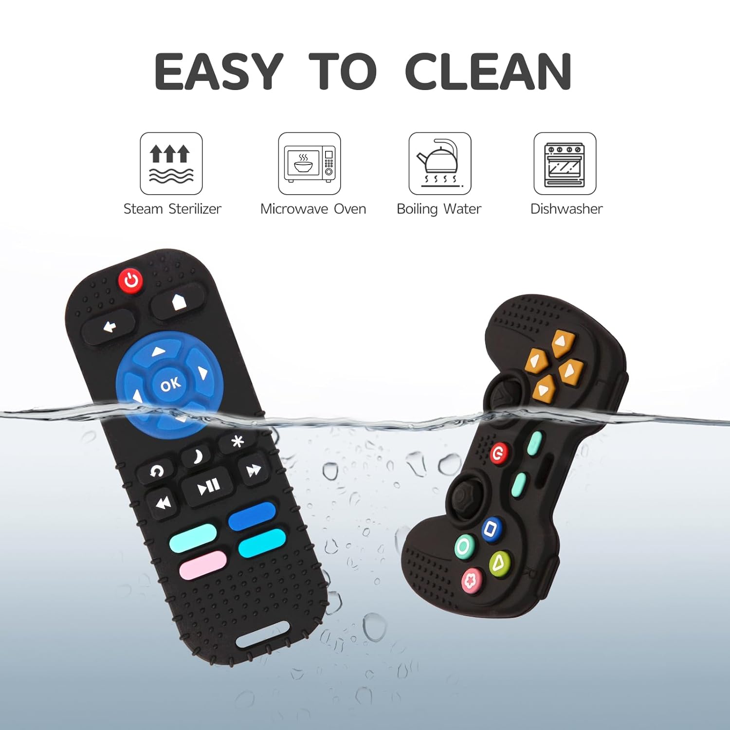 Hooku 2 Pack Silicone Teething Toys for Babies 0-6 Months, Teethers fo