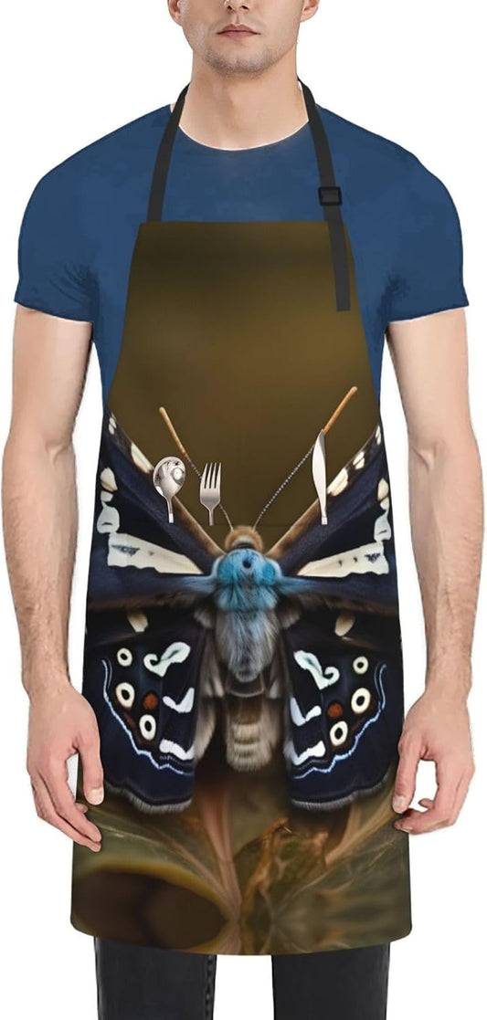 Beautiful moth wings Print Laundry apron 28x33 In Waterproof Kitchen A