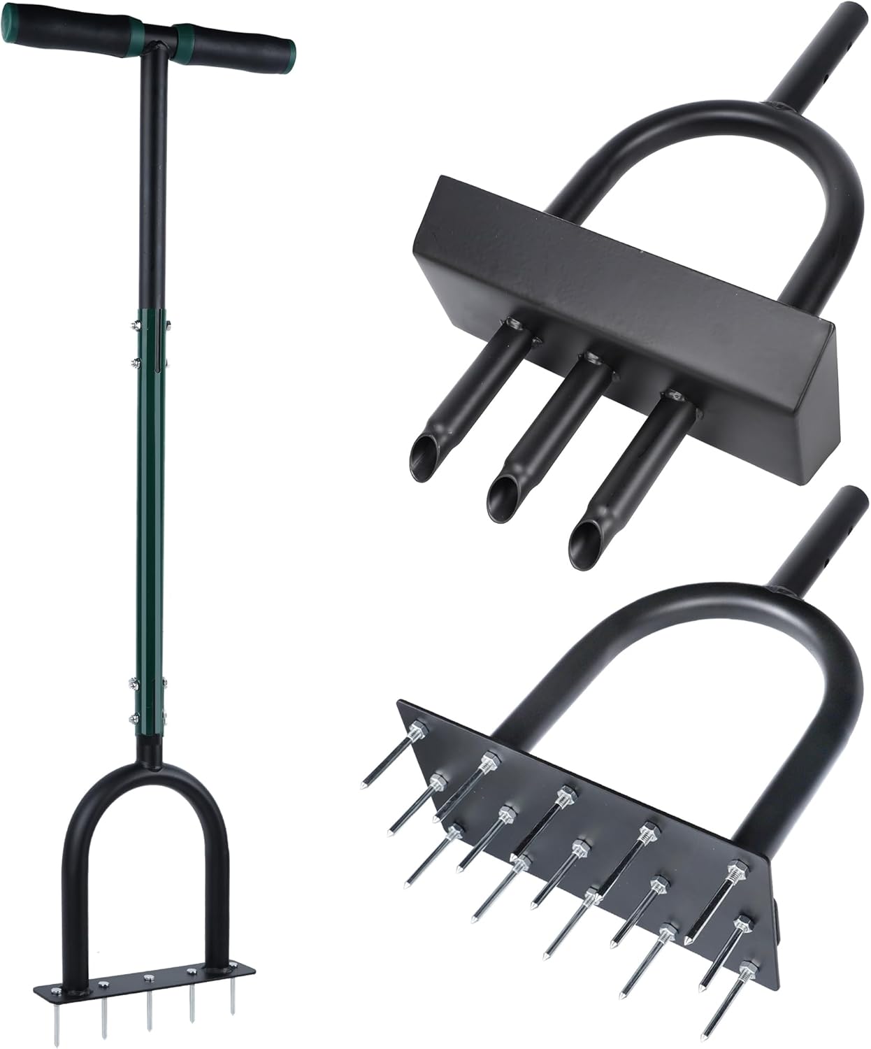 yofit 3-in-1 Manual Lawn Aerator Tool - Core & Spike Aerator with Chan