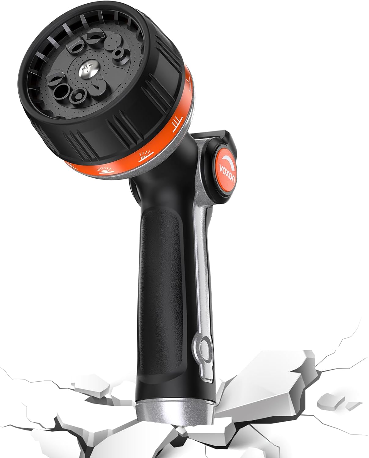 VOXON Hose Nozzle Heavy Duty 10 Spray Patterns - Metal Garden Water Ho