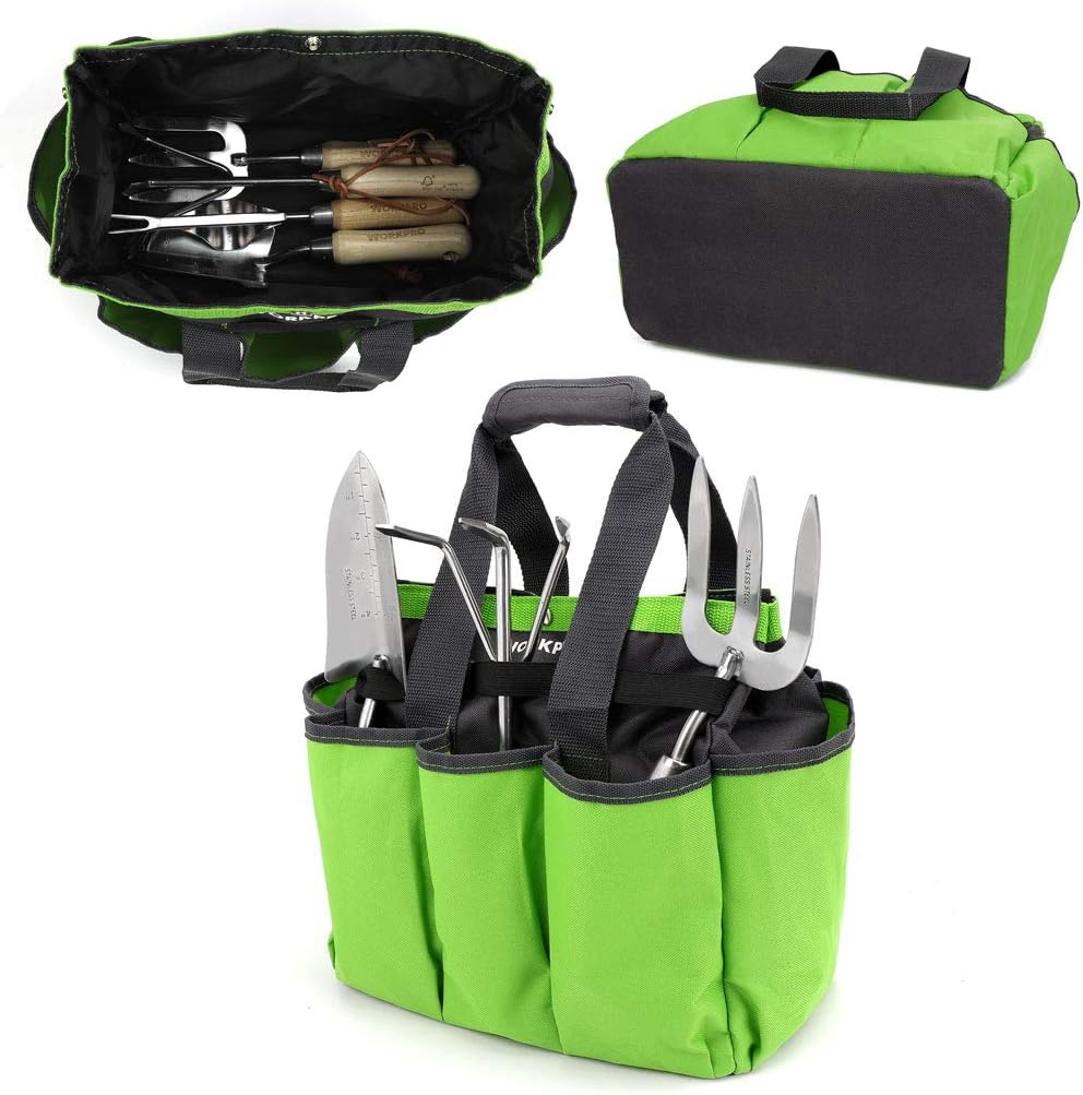 WORKPRO Garden Tool Bag, 8 Pockets Gardening Bag, Heavy Duty Oxford Ga