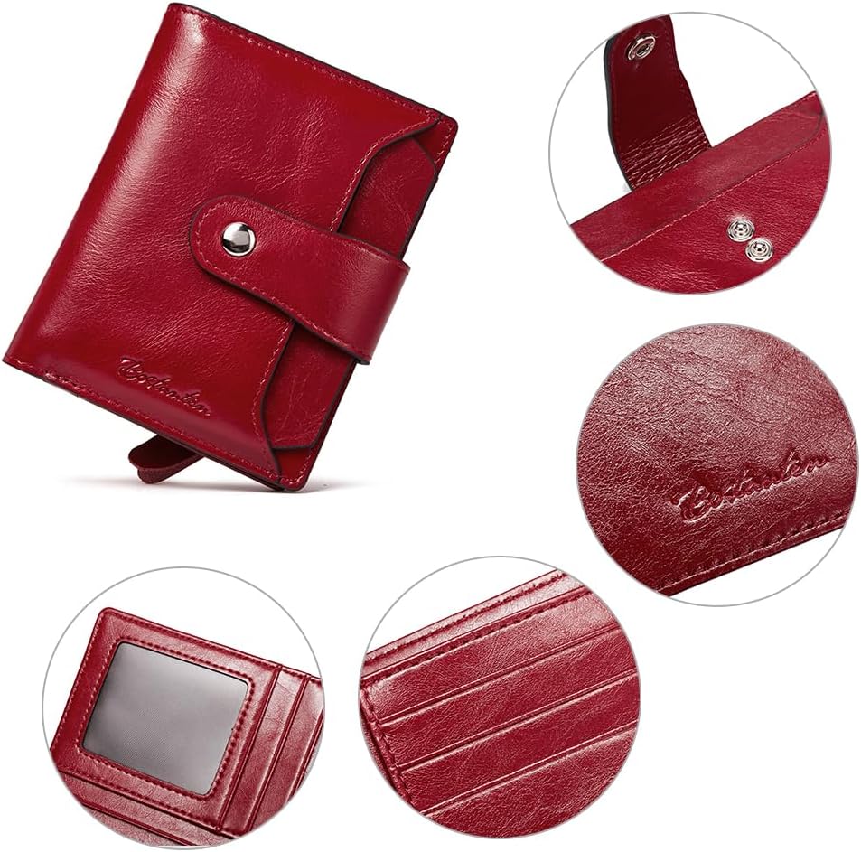BOSTANTEN Women Leather Wallet RFID Blocking Small Bifold Zipper Pocke