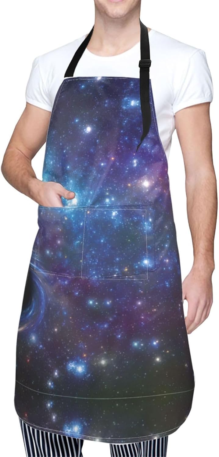 Galaxy print Waterproof apron with pocket adjustable cooking apron for adult kitchen bibs to bake