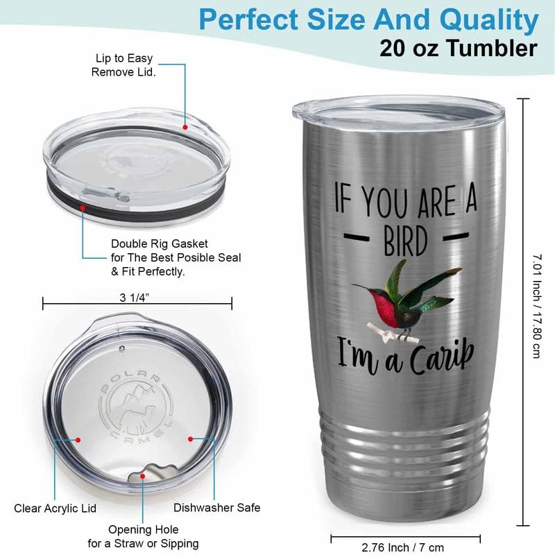 Bird Lover Silver Edition Viking Tumbler 20oz - Bird and Carib - Hummi