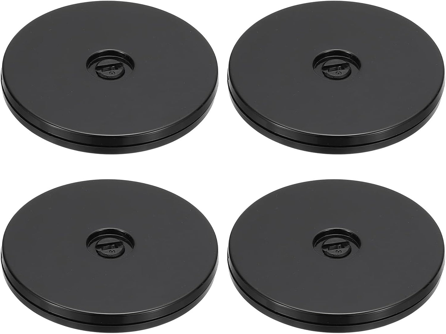 PATIKIL 4 Inch Heavy Rotating Swivel Stand, 4Pcs 360˚ Rotation Lazy Susan Turntable with Steel Ball Bearings for Model Base Rotating Plants TV Computers Monitors, Black