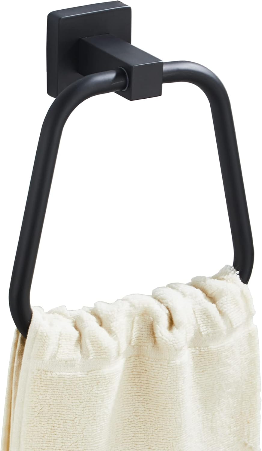 Matte Black Towel Ring for Bathroom, Kitchen Bath Towel Holder Hangers