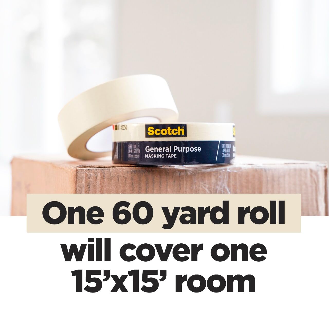 Scotch Greener Masking Tape, 0.94 in x 60 Yard, 2050, 1 roll