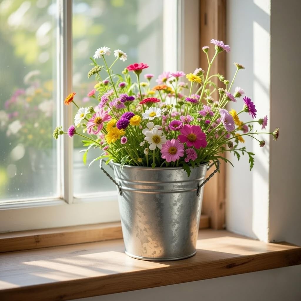 Hosley 3 Pack of Galvanized Planters 5" Dia x 4.5" H Durable Metal Plant Pots for Floral Arrangements Indoor and Outdoor Gardening with Vintage-Inspired Charm Rustic