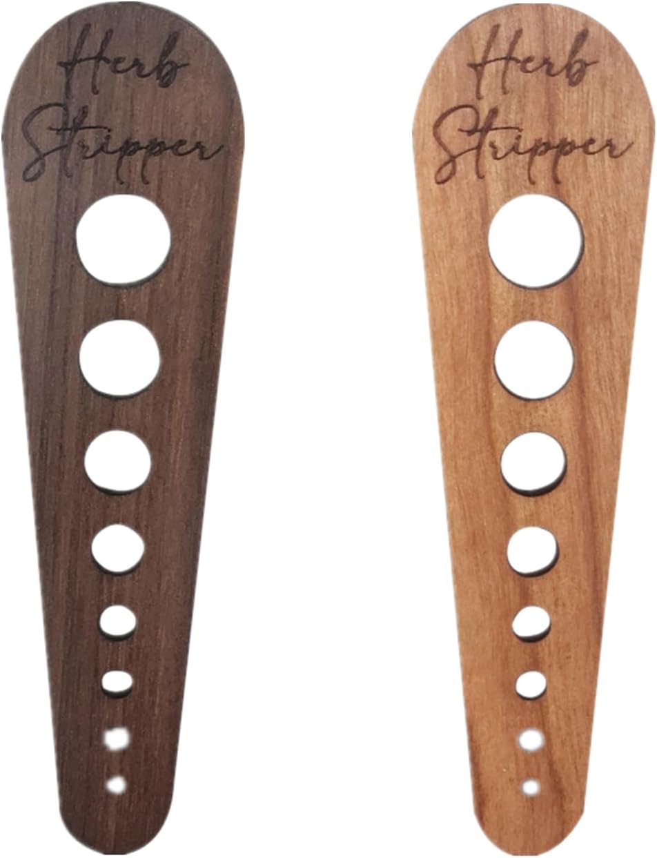 2 Pcs Herb Stripper Tool Professional Wooden Leaf Stripper Tool for Ho