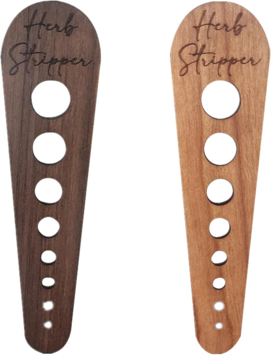 2 Pcs Herb Stripper Tool Professional Wooden Leaf Stripper Tool for Ho