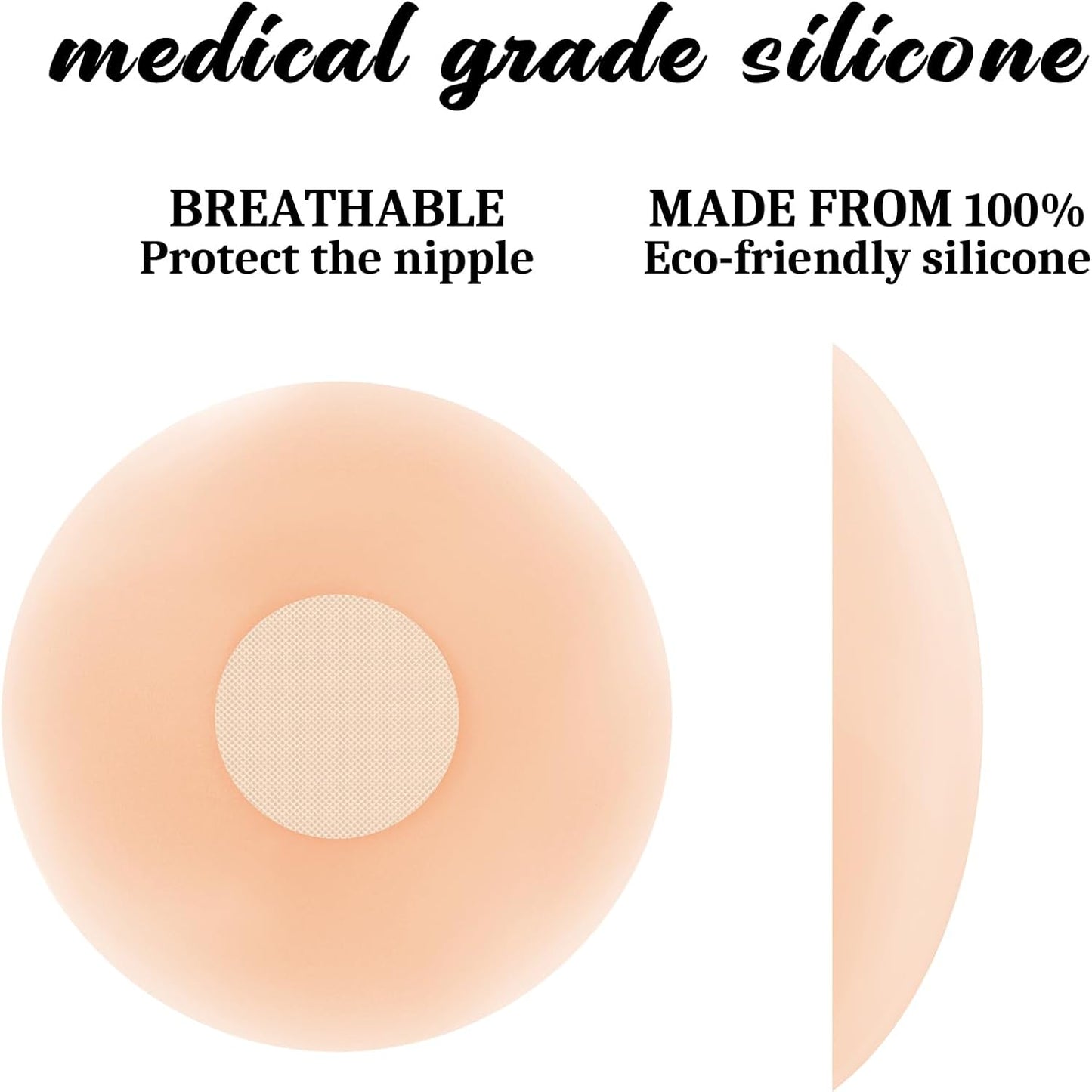 QUXIANG 4 Pairs Pasties Women Nipple Covers Reusable Adhesive Silicone