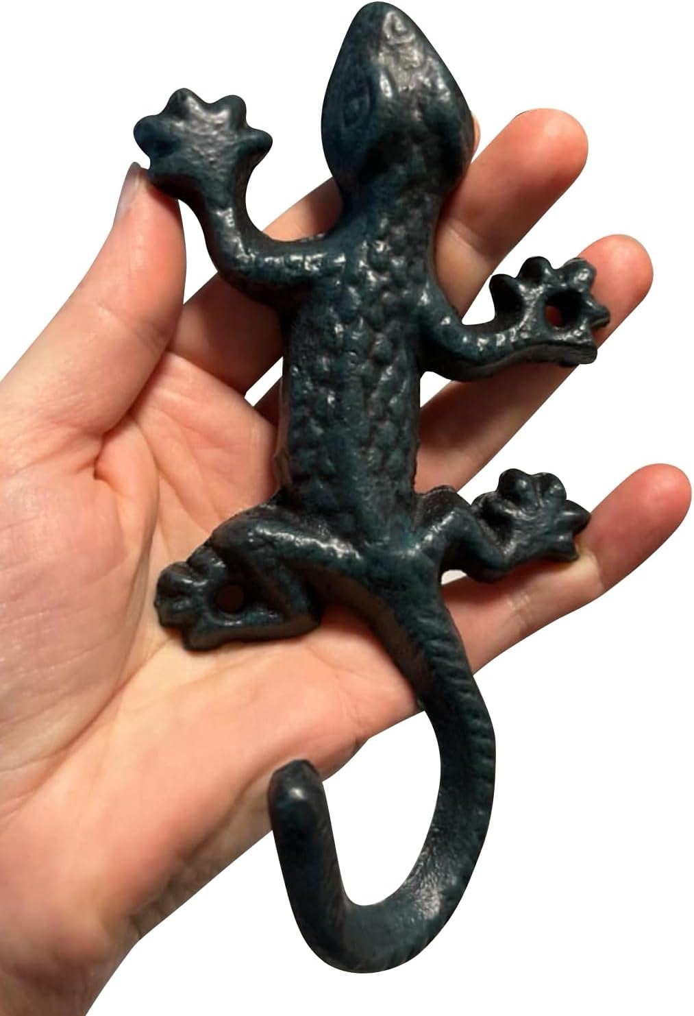 Fun Cast Iron Outdoor Towel Hooks Hooks, Cool Gecko Pool Towel Hooks, Heavy-Duty Coat Rack, Lovely Lizard Pool Towel Holder for Outdoor and Indoor, Cute Key Holder and Wall Decor (Set of 4)