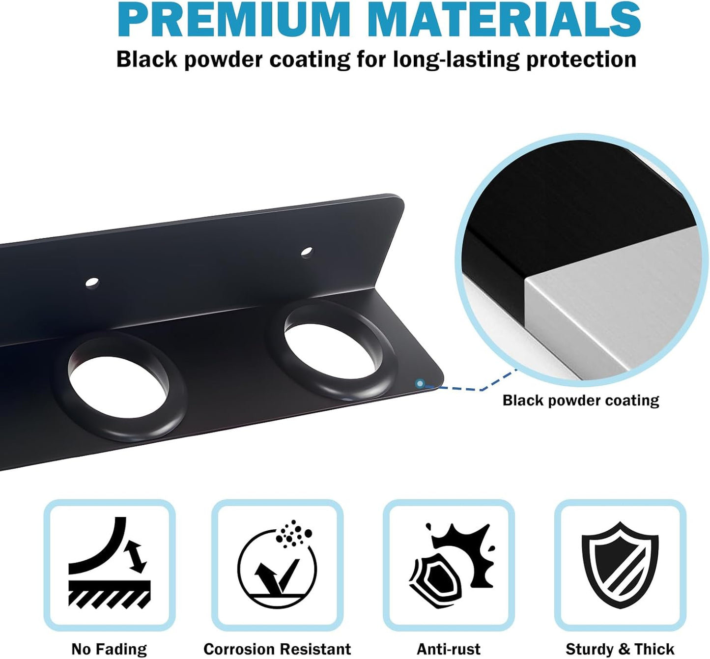 8 Tool Holes Trailer Tool Rack w/Rear Support | Thickened Base Heavy D