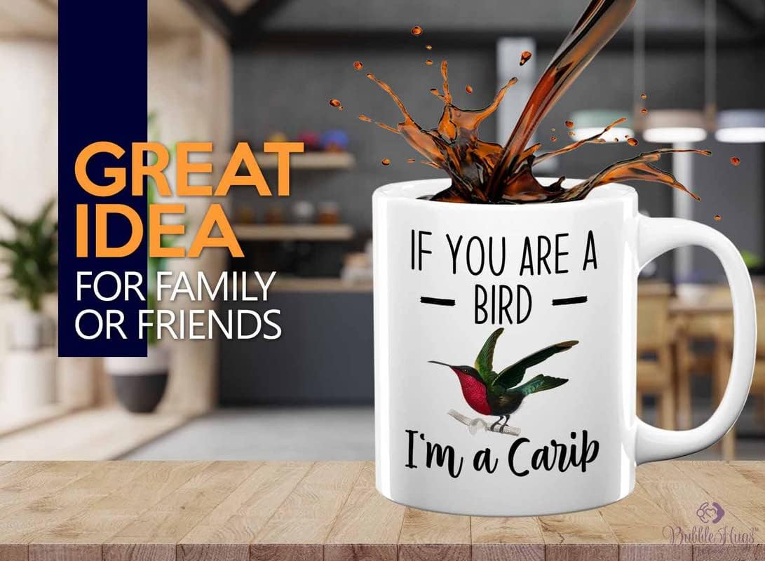 Bird Lover Coffee Mug 11oz White - Bird and carib - Hummingbird Nest Cage Parrot Dad Gardening Outdoor Birdwatcher Feeder