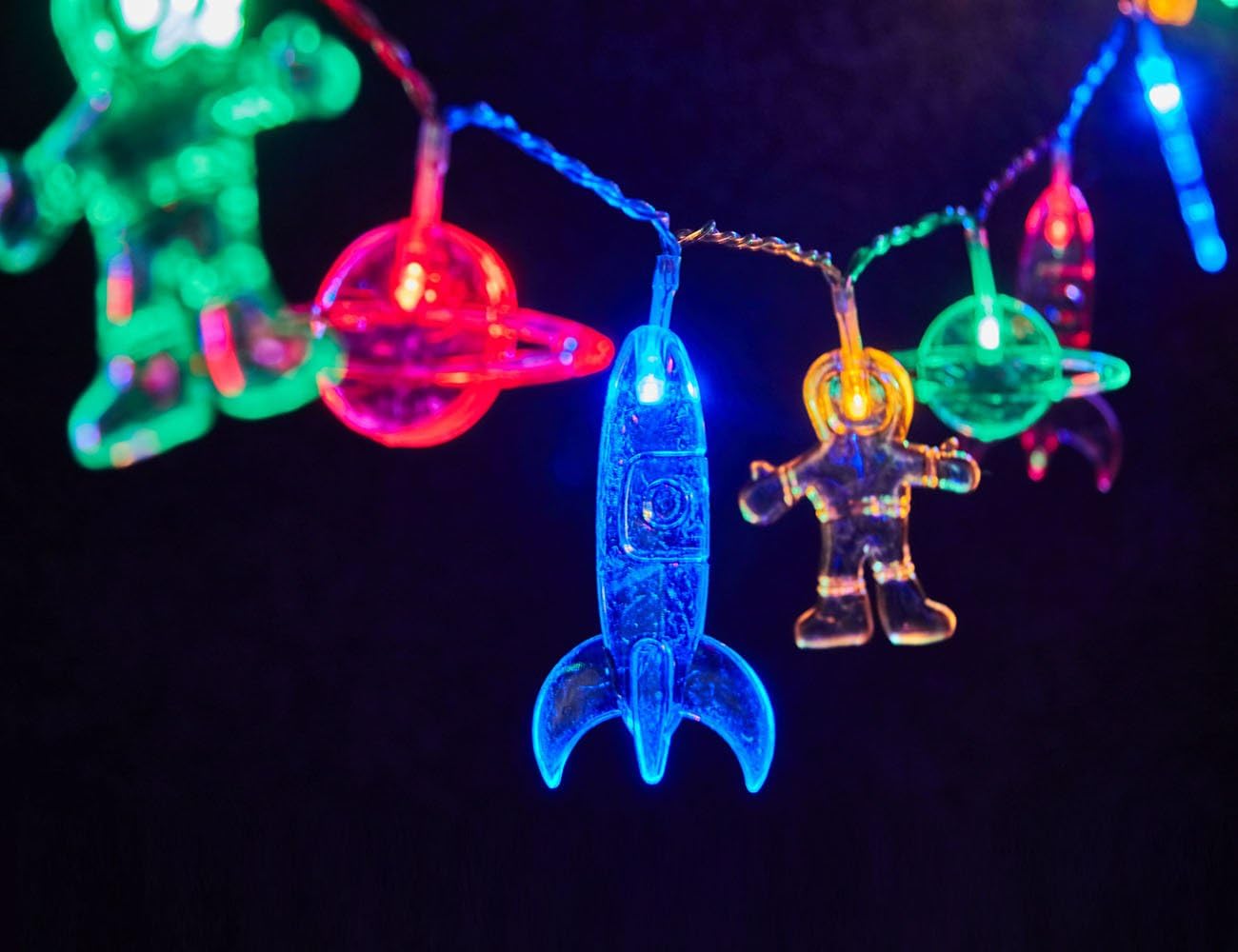 AceList 10 LED Children's Room LED String Light Astronaut Spaceship Ro