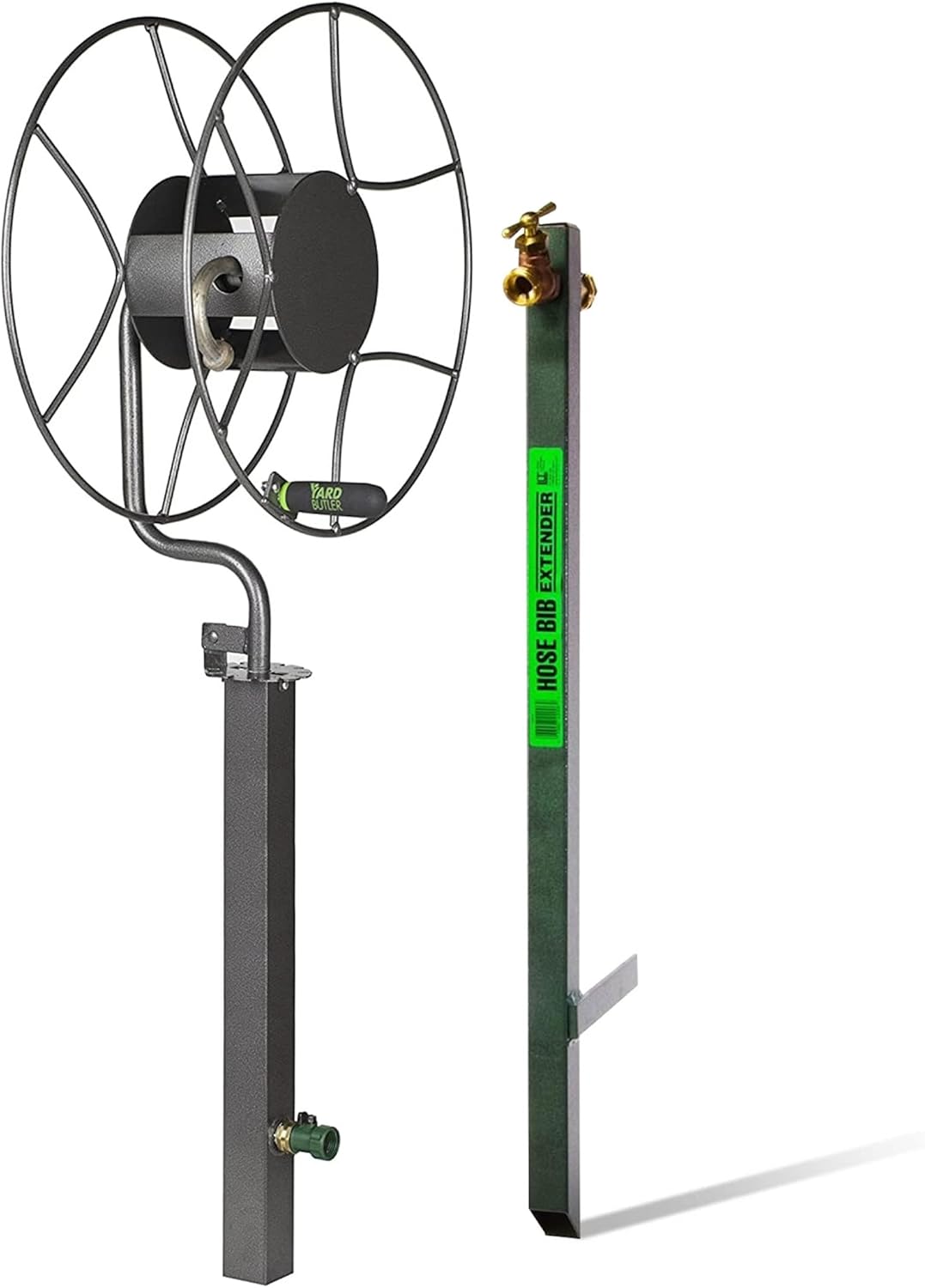 Yard Butler Free Standing Swivel Hose Reel - Water Hose Caddy For Yard or Garden - Outdoor Garden Hose Accessories, Water Hose Reel Rotate 360 Degree, Freestanding Metal Outdoor Water Pipe Stand