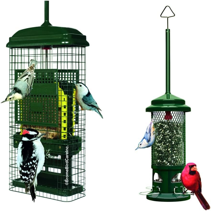 Squirrel Buster Suet Squirrel-Proof Suet Bird Feeder w/2 Suet Cake Tra