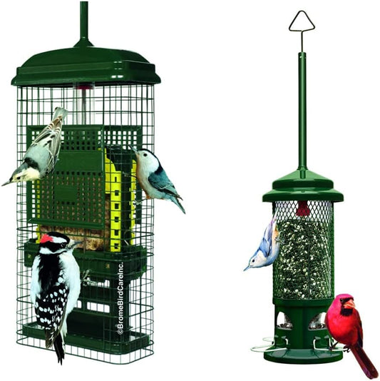 Squirrel Buster Suet Squirrel-Proof Suet Bird Feeder w/2 Suet Cake Tra