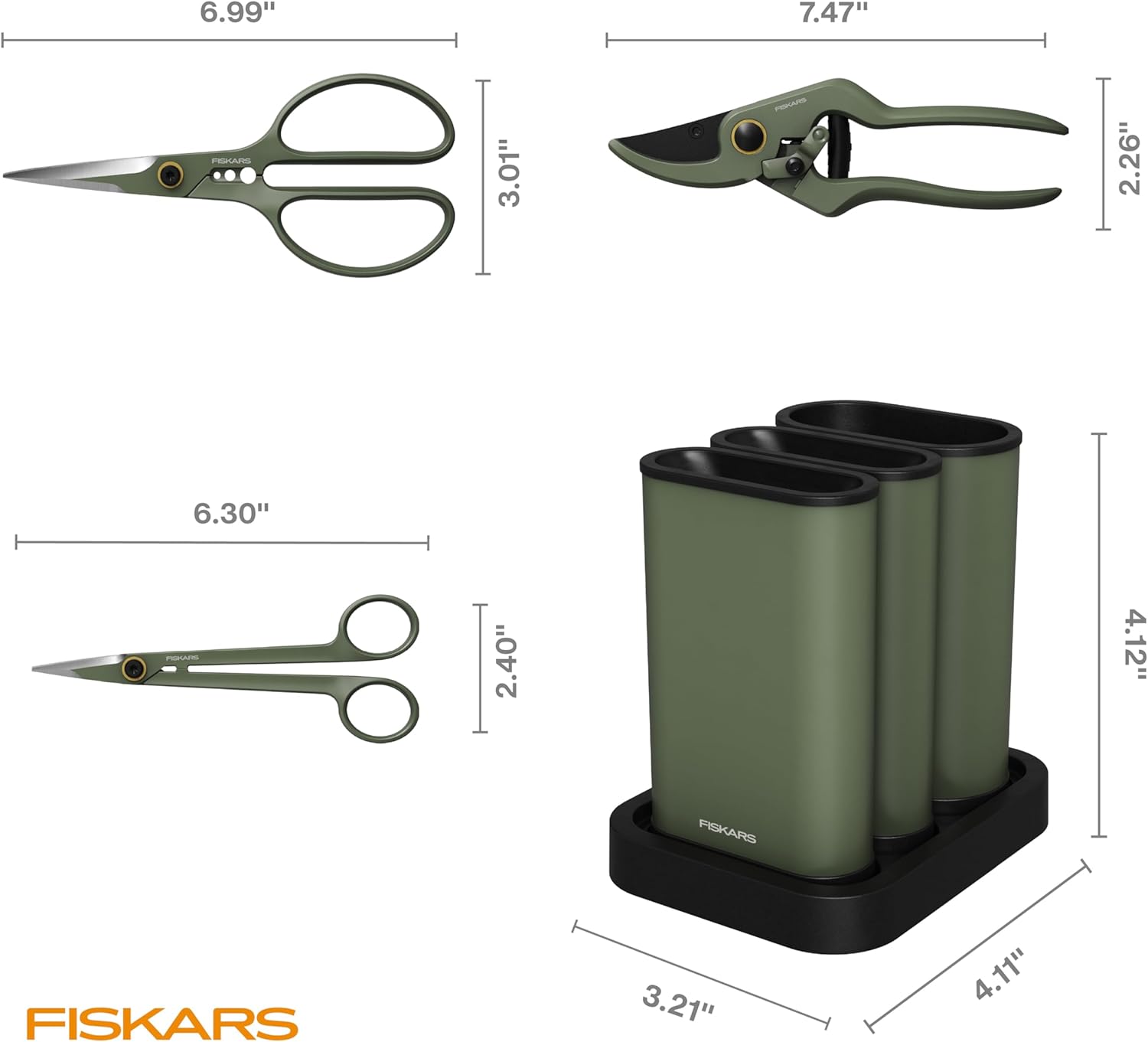 Fiskars Indoor Plant Care 3-Piece Set, Precision Gardening Tools with 