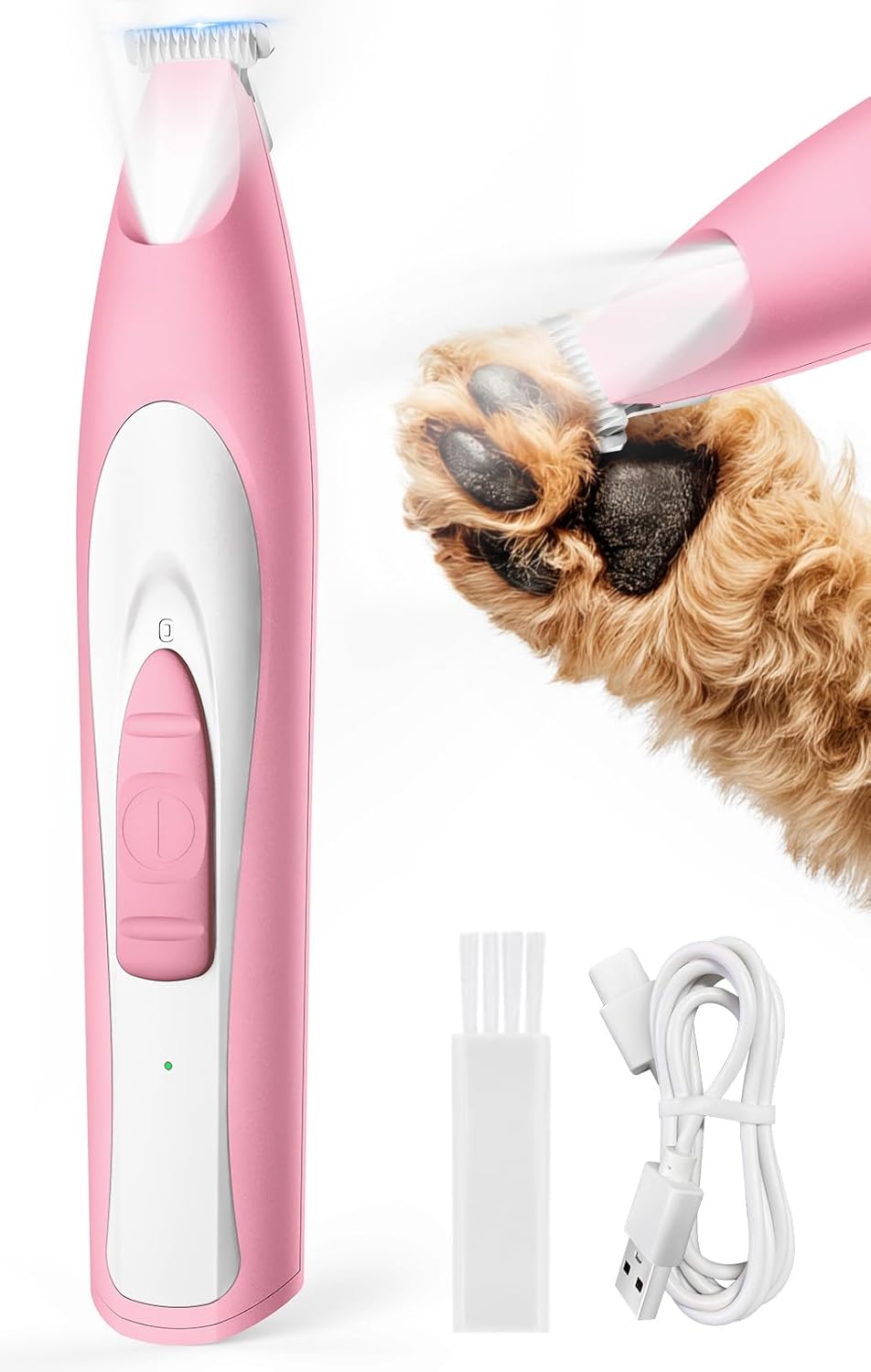 oneisall Low Noise Dog Paw Trimmer with LED Light, Paw Trimmer for Dog