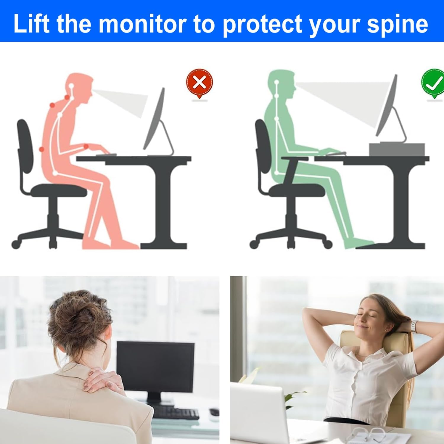 gianotter Desk Organizers and Accessories, Monitor Stand with Drawer a