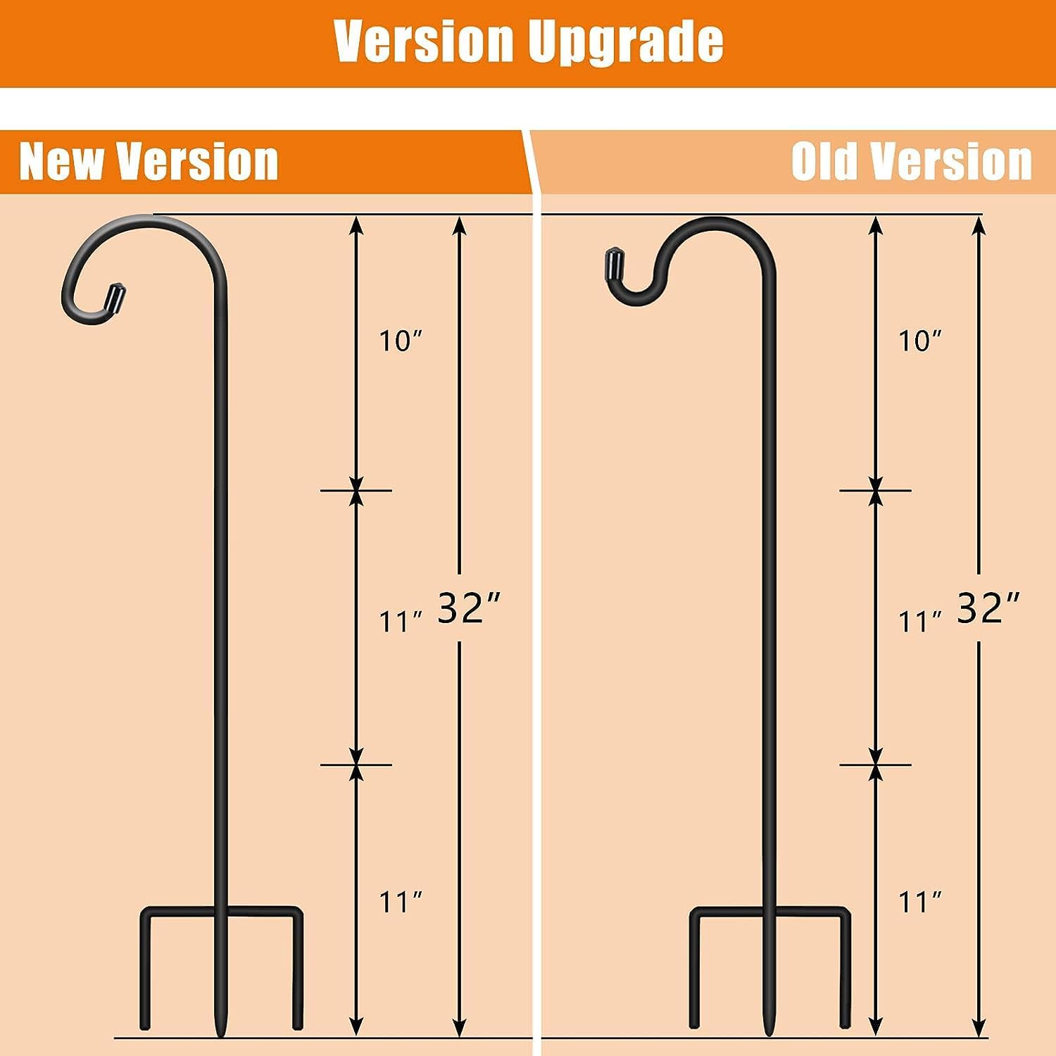 Gtongoko 32 Inch Shepherds Hooks for Outdoor 4 Pack Garden Hooks for H
