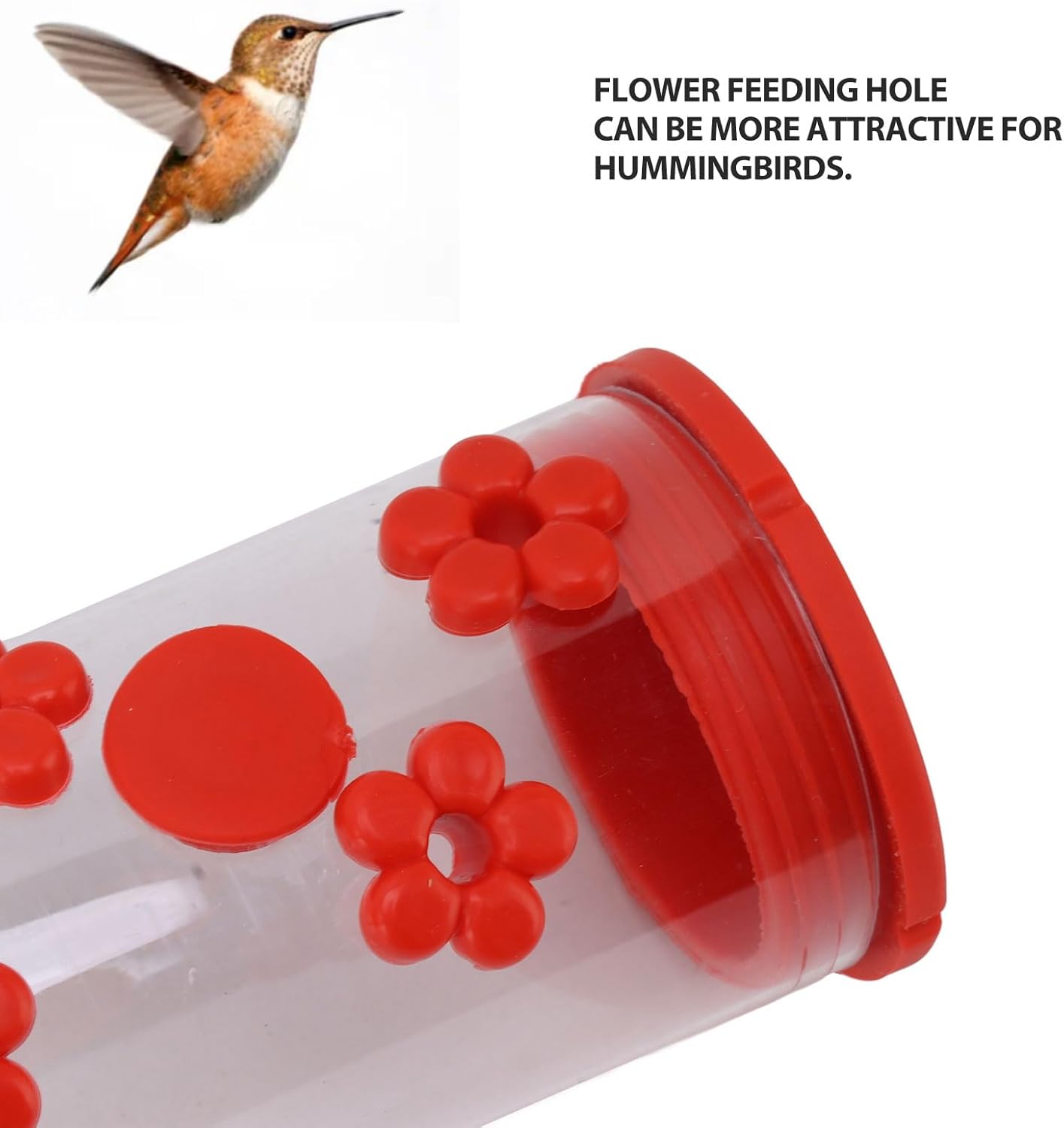 Pilipane Transparent 40cm Window Hummingbird Feeder, for Long-Lasting Acrylic, 14 Feeding Ports, Hummingbird Lovers