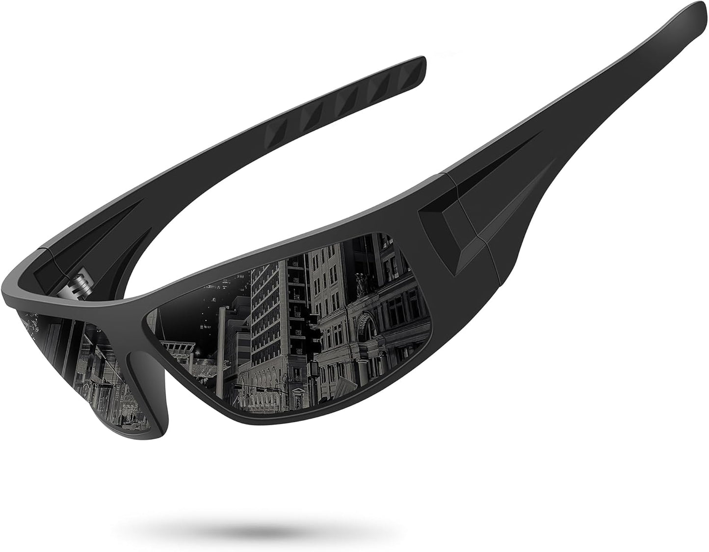 Polarized Sports Sunglasses for Men Women Unbreakable Frame Cycling Fi