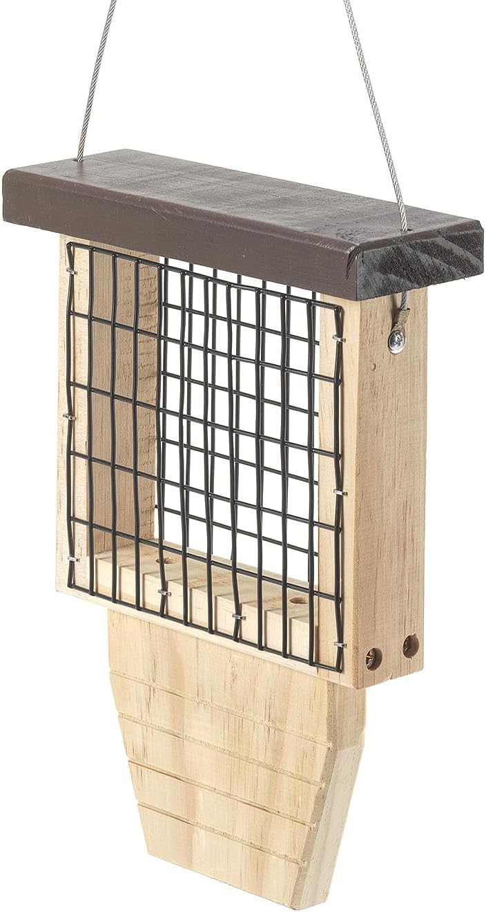 Rocky Mountain Goods Wood Bird Feeder with Suet Holder for Outside Han