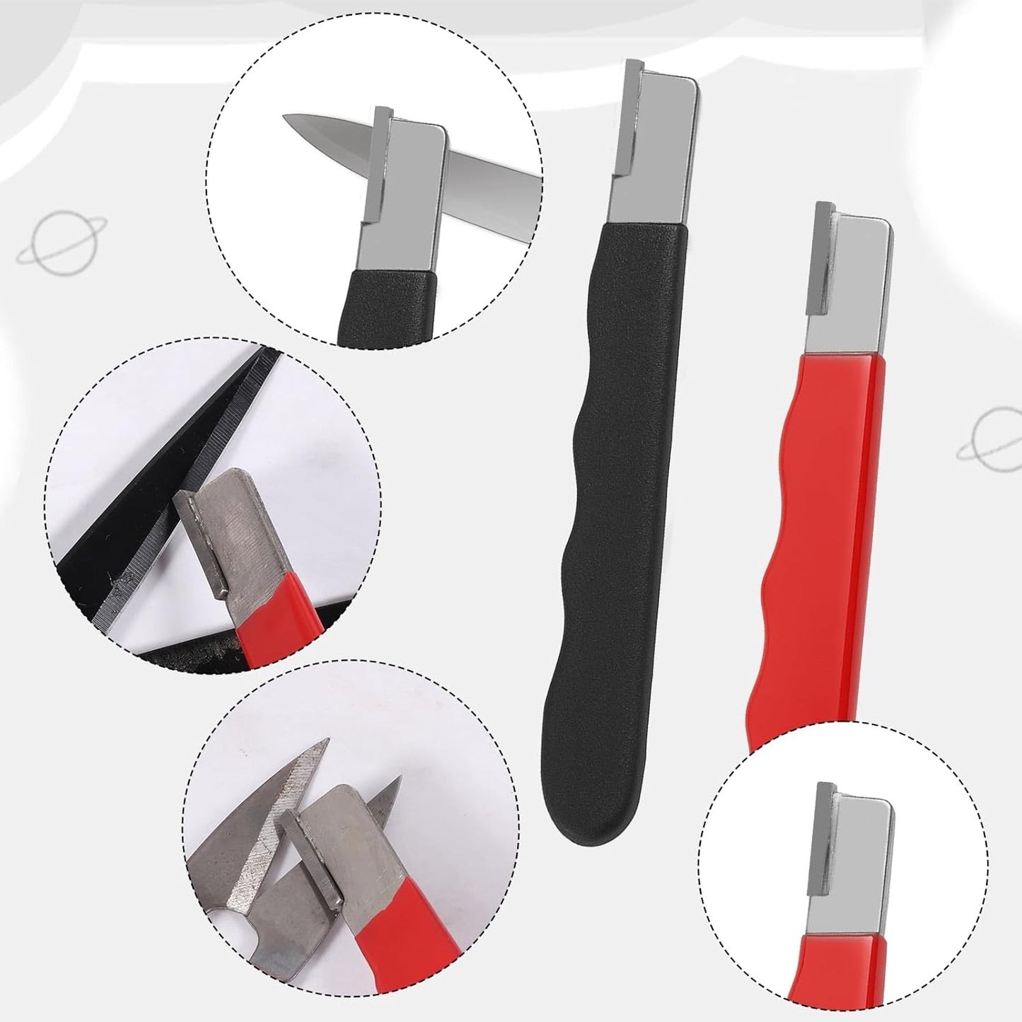 4 Pack Garden Tool Sharpener, Pruning Shears Blade Sharpener, Pocket Blade Sharpeners, Mini Portable Quick Edge Sharpening Multipurpose Usage Knife Sharpeners for Hedge Shears, Sickle, Scissor