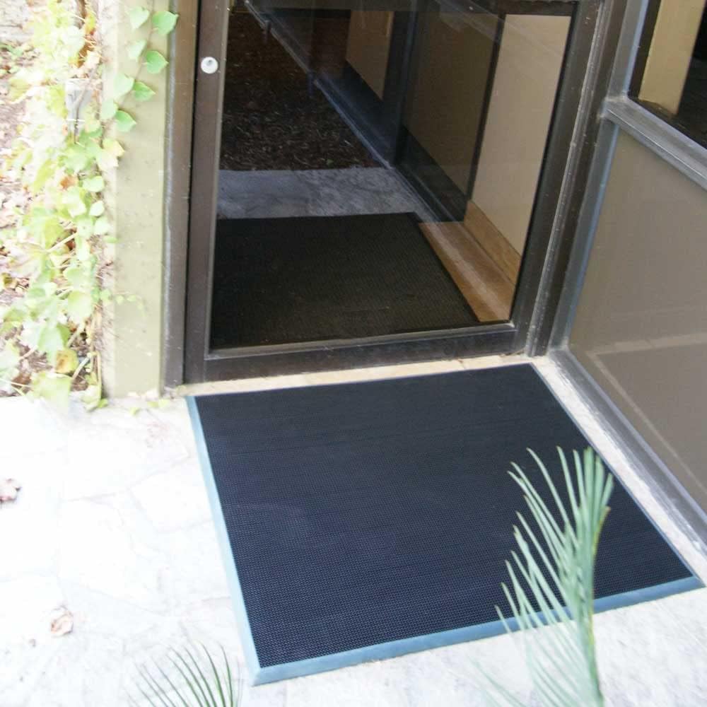 Rubber-Cal 03_190_ZWEB_BK Door Scraper Rubber Front Mats, 5/8" Thick x