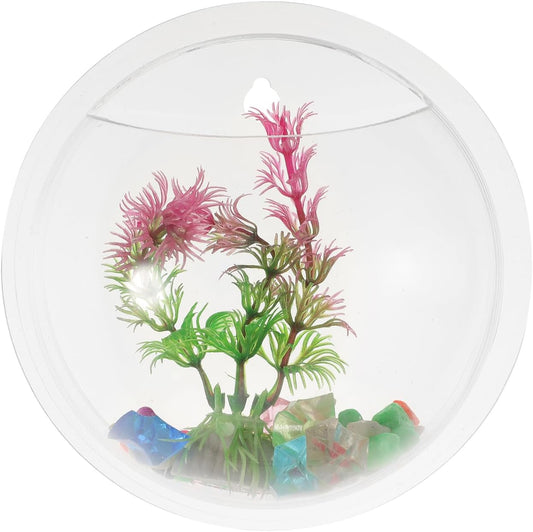 Transparent Wall-Mounted Goldfish Tank and Hydroponic Vase Combo for Home D Cor Acrylic Fish Bowl Planter for Living Room Wedding Party Decoration