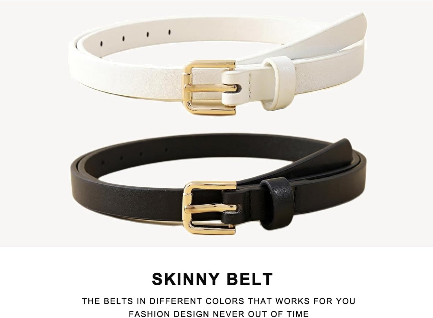 HOTWILL 4 Pack Women Skinny Belts for Jeans Dress Thin Waist Belt for 