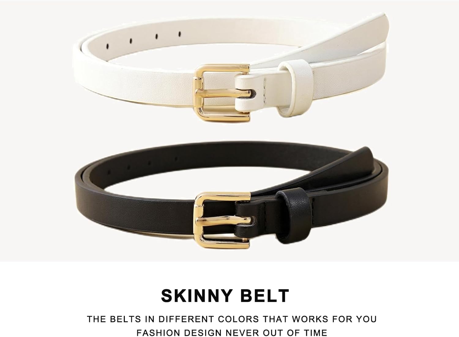 HOTWILL 4 Pack Women Skinny Belts for Jeans Dress Thin Waist Belt for 