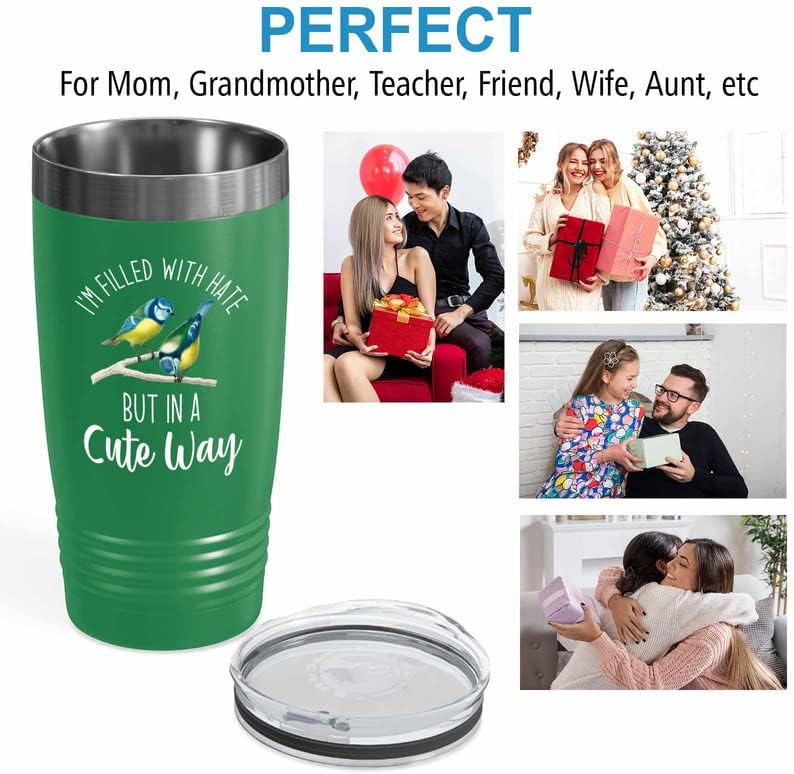 Bird Lover Green Edition Viking Tumbler 20oz - Hate Cute Way - Humming