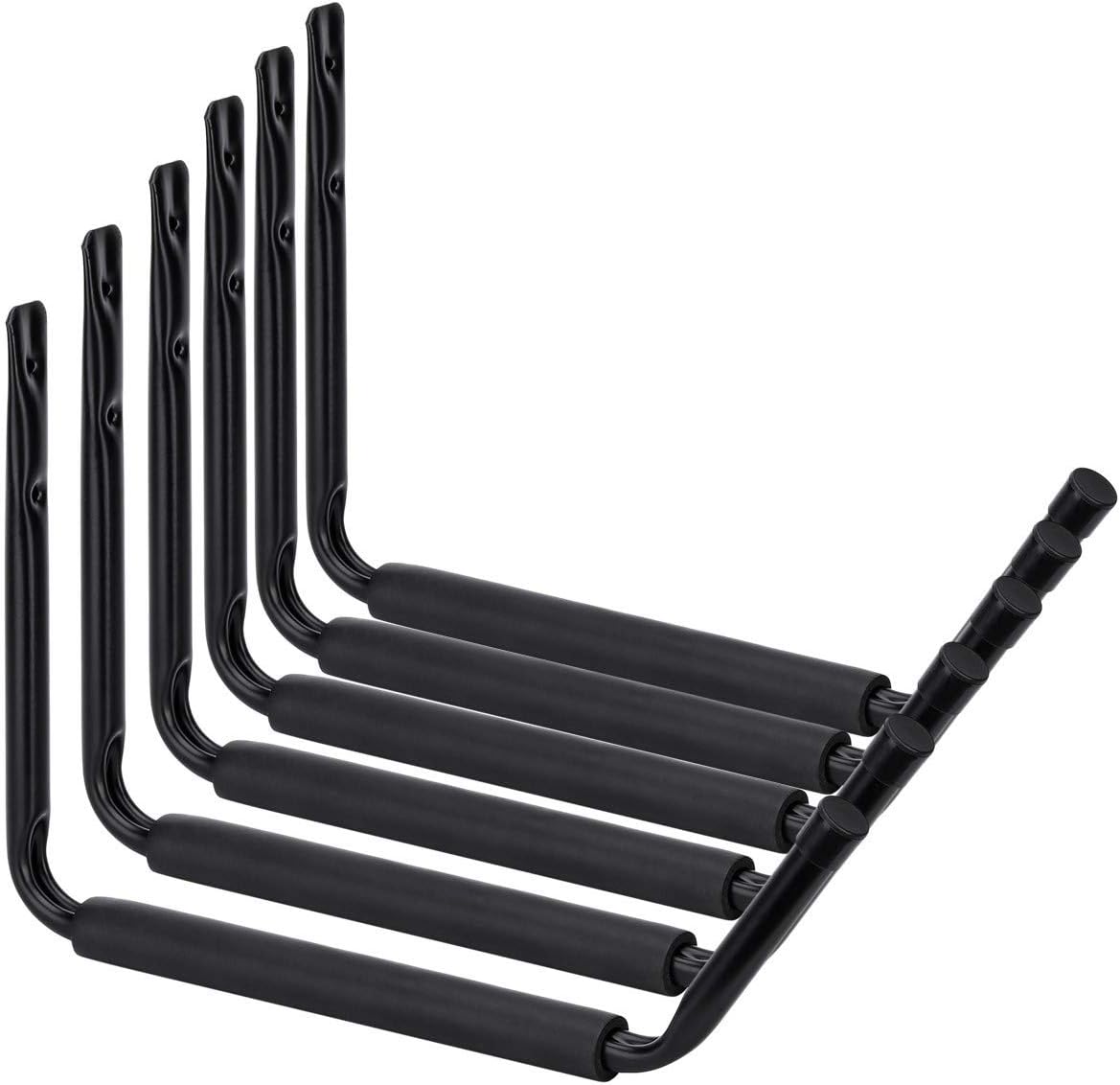 Garage Storage Jumbo Arm Hook Heavy Duty Wall Mount Organizer Utility Garden Hanger with EVA Protector, 6 Pcs 15" Kayak Storage Hooks