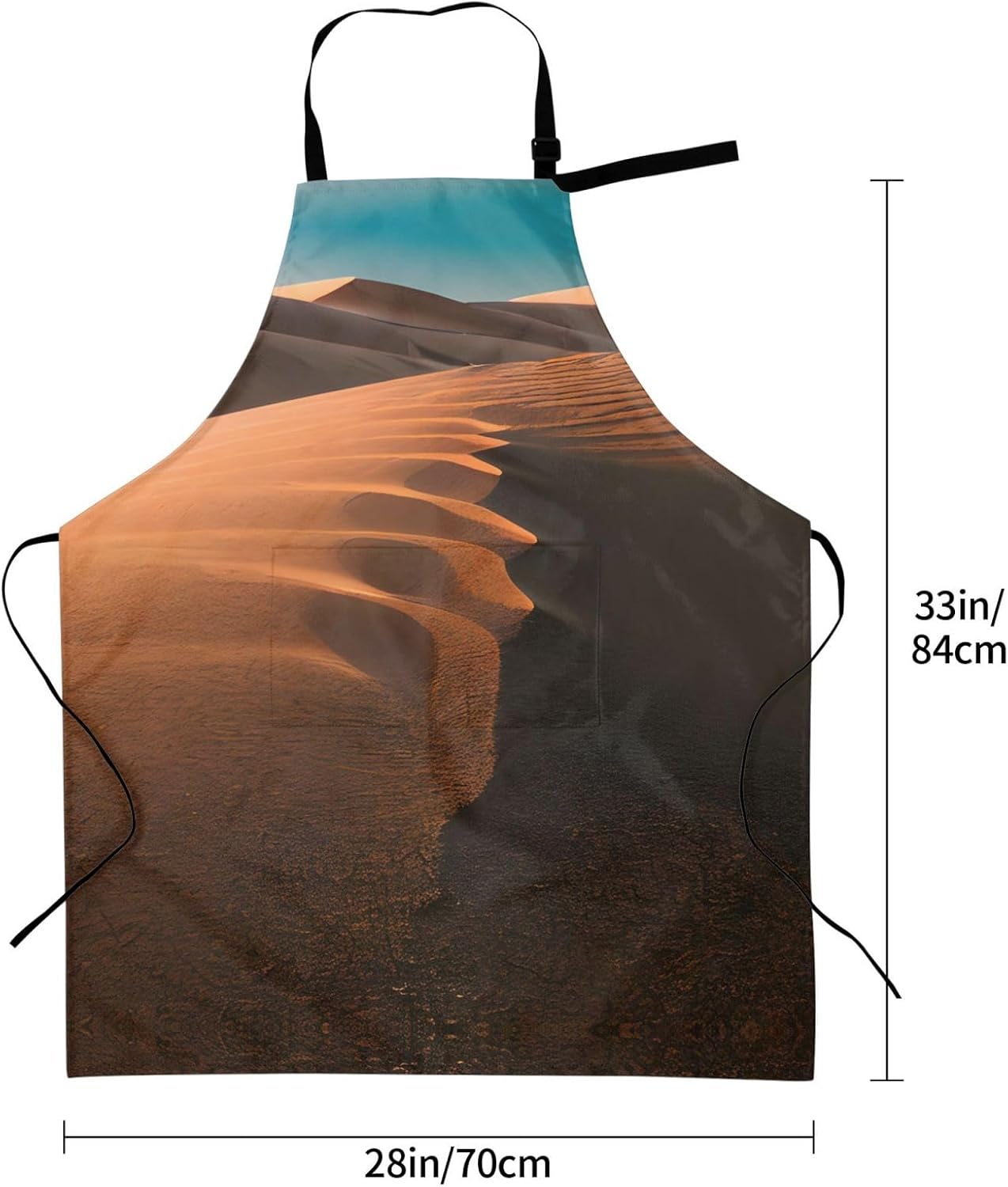 Sand Dunes print Waterproof chef's apron with pocket apron for kitchen cooking baking barbecue and gardening
