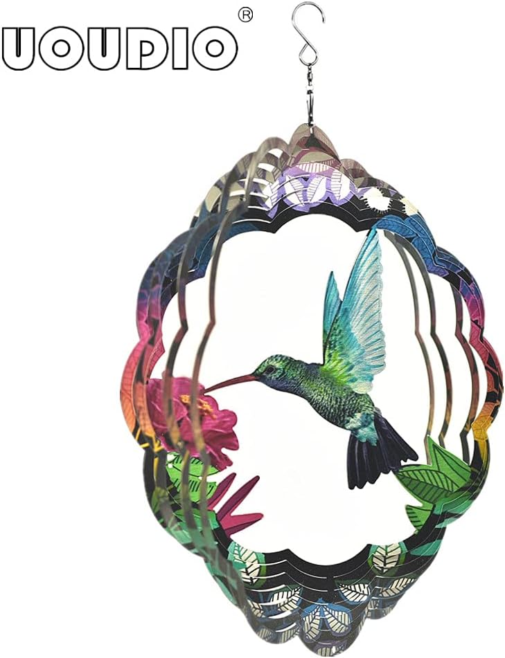 UOUDIO Stainless Steel Wind Spinner- 3D Indoor Outdoor Garden Decorati