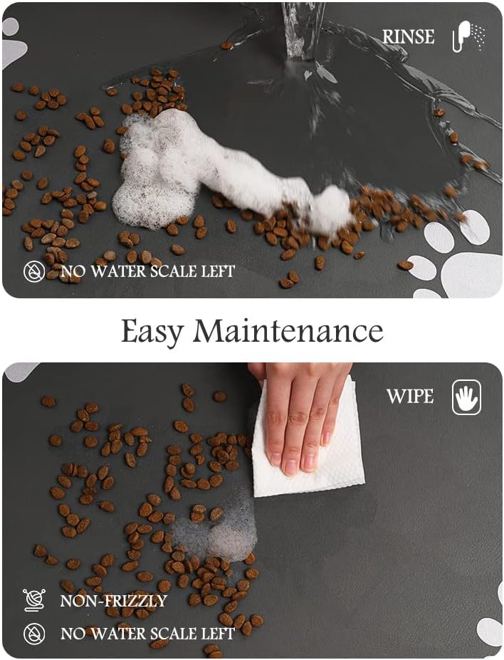 Pet Feeding Mat-Absorbent Dog Mat for Food and Water Bowl-No Stains Qu