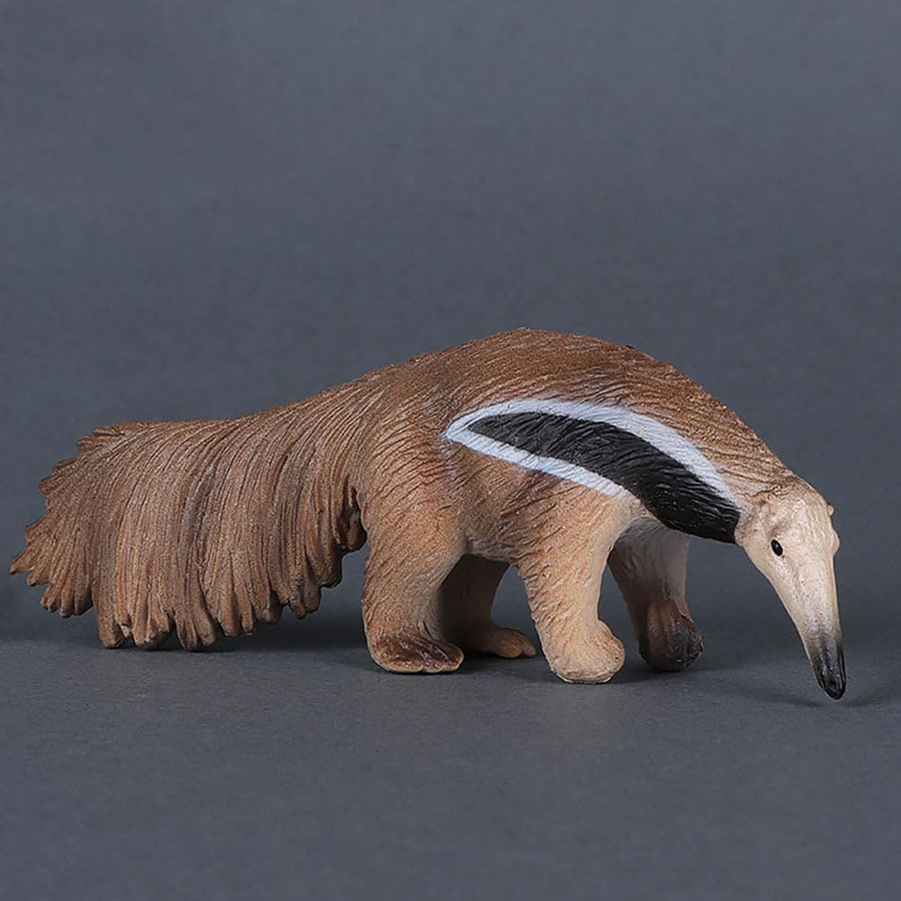 Kisangel Creative Anteater Figurine Realistic Animal Model for Home Decor for Miniature Gardens and Flower Pots Plastic Adornment