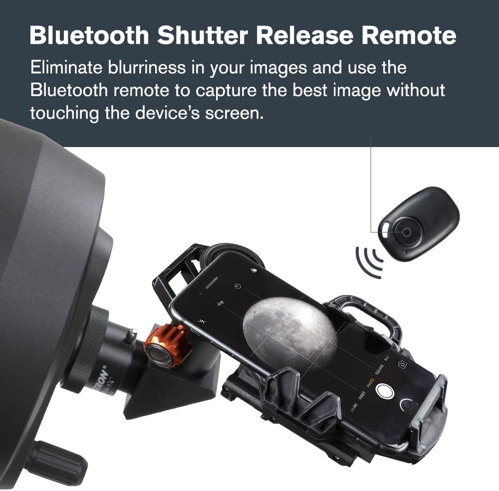 Celestron – NexGO DX – Universal Smartphone Adapter for Telescope, Binoculars & Spotting Scopes – 2-Axis Precision Alignment – Capture Images & Video Through Your Optics – Includes Bluetooth Remote