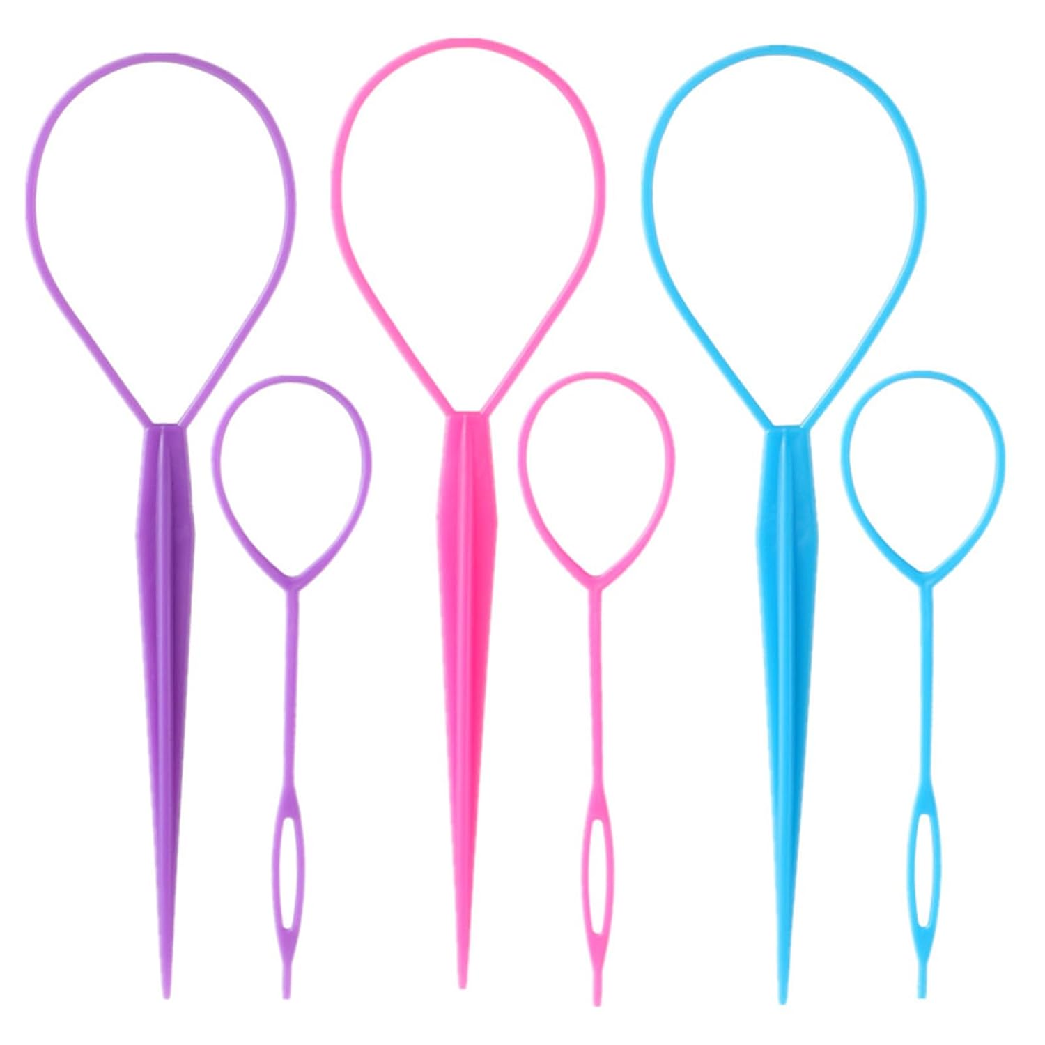 Aigee 6pcs Topsy Tail and Hair Loop Styling Tool Set - Ponytail Makers