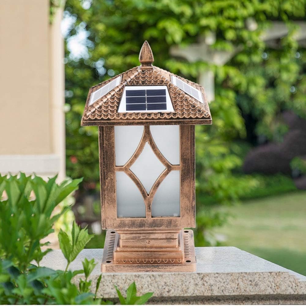 Outdoor Street Lights Street lamp Outdoor Pillar Waterproof Solar lamp Outdoor Wall lamp Retro Garden Column Headlights e
