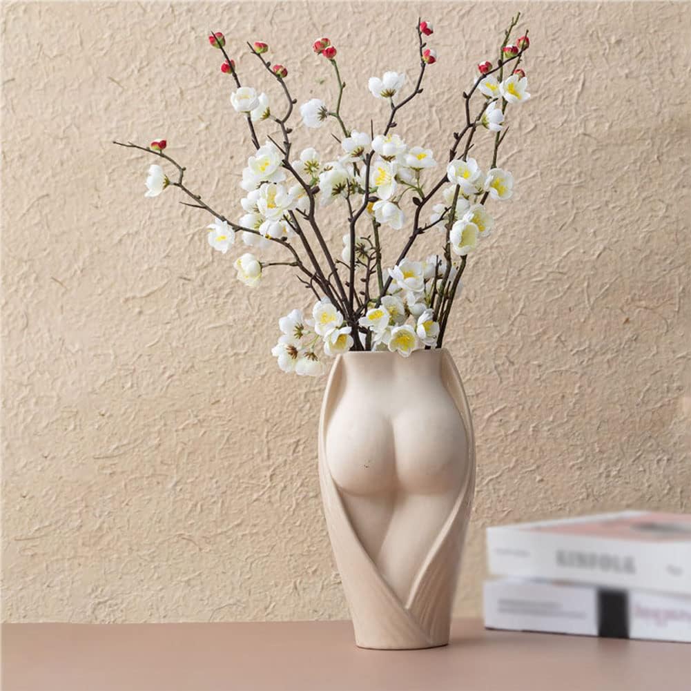 WAYUTO Ceramic Butt Vase Modern Female Body Vase Butt Planter Flower Vase Boho Plant Pot Body Sculpture Flower Container Art Home Decor for Living Room Bedroom Centerpiece Table Wedding