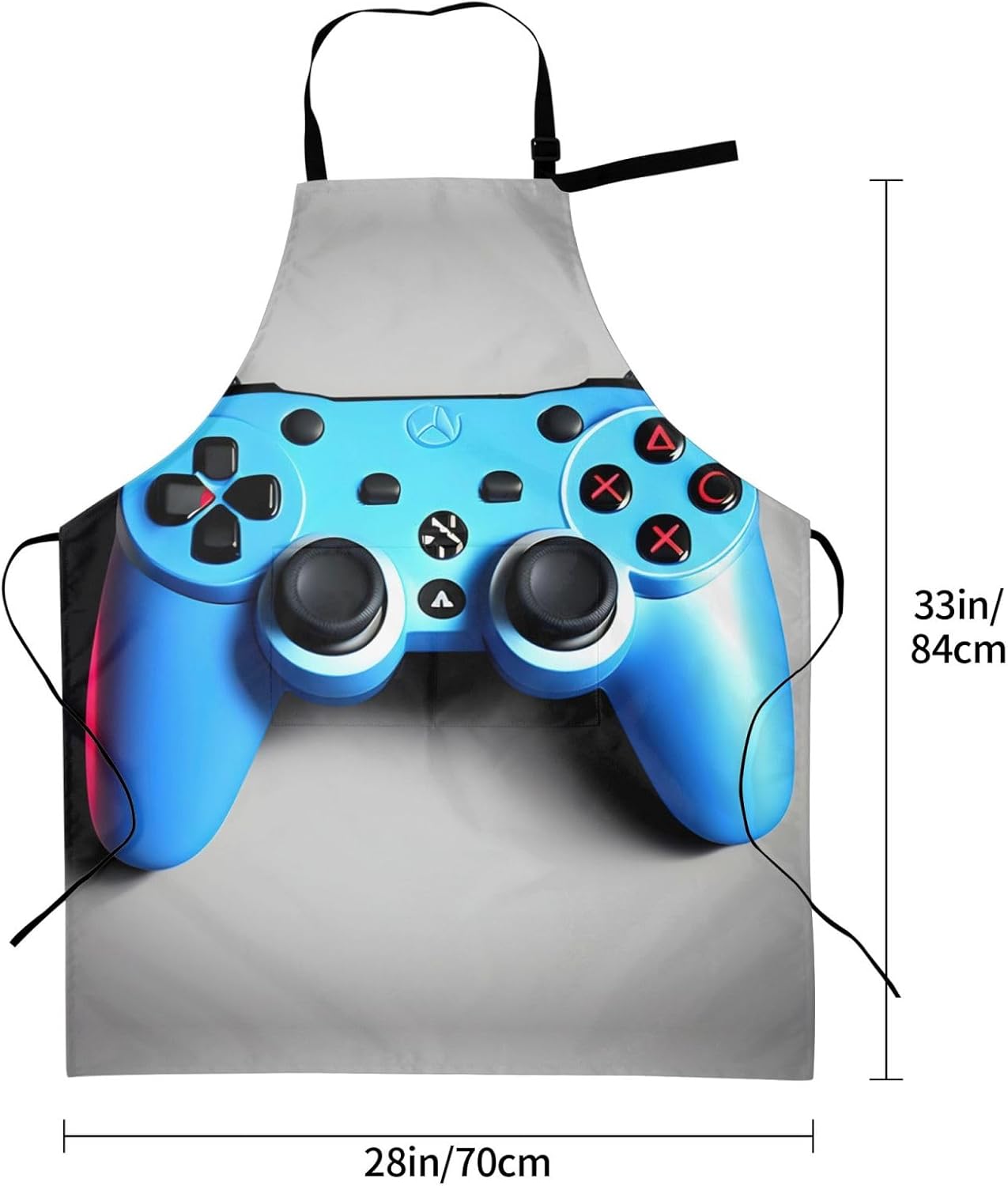 Blue Game Controller Print Laundry apron 28x33 In Waterproof Kitchen A