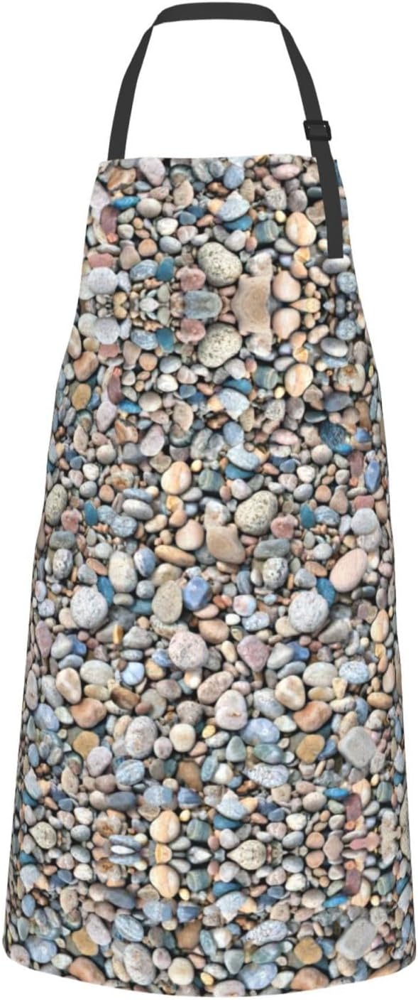 Pebble Stone Pattern Print Laundry apron 28x33 In Waterproof Kitchen Apron with Pockets for Cooking Baking