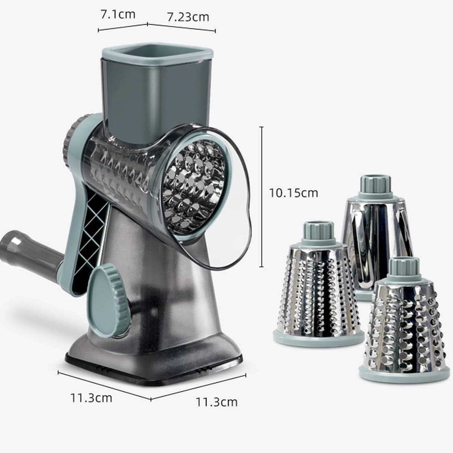 Cheese Grater with Handle, Multifunctional Manual Rotary Cheese Grater - Cheese Shredder Easily Chop Carrots, Potatoes, Vegetables and Fruits and Easy to Clean(blue)