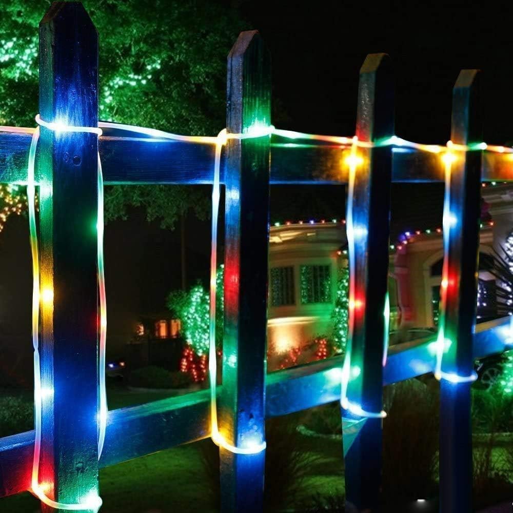 Solar Rope Lights, Solar Rope Lights with Remote Control, 200 LEDs 72ft Waterproof Outdoor String Lights,8 Modes, Fence, Party, Wedding Decoration (Colorful)