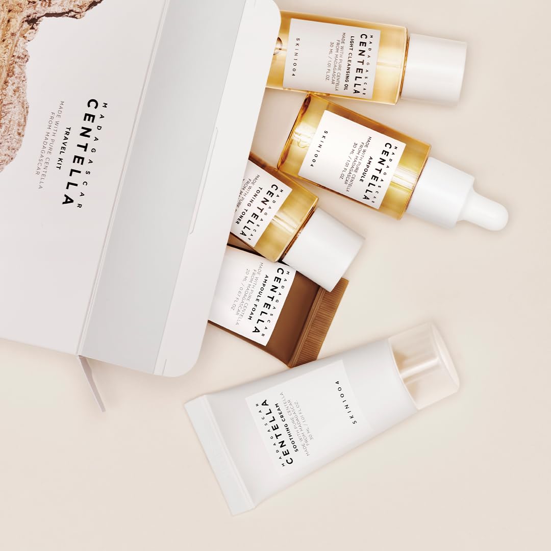 SKIN1004 Madagascar Centella Travel Kit, Toner, Ampoule, Soothing Crea