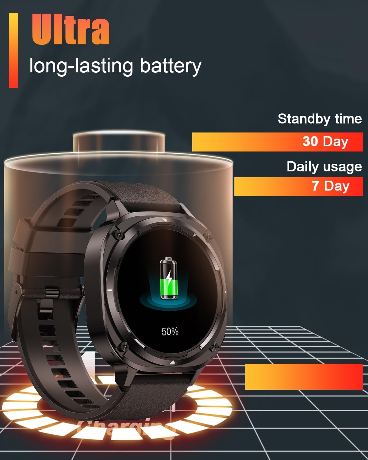 Military Smart Watches for Men(Answer/Make Calls), 1.39" HD Fitness Wa